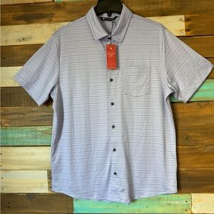 NWT TravisMathew Trip To The City Button-Up Heather Violet Storm | Size L